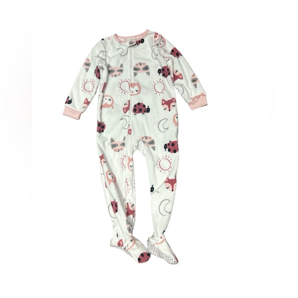 Carter's Pink and White Animal Print Footie